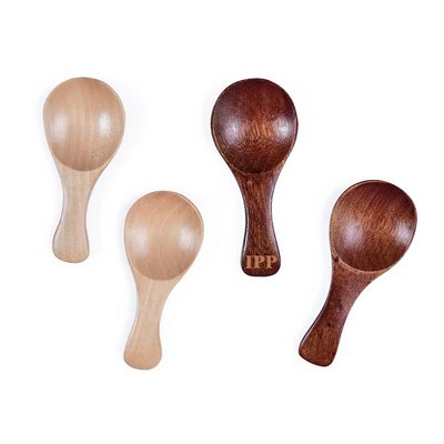 Wood Small Short Condiment Spoons