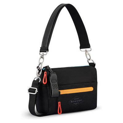 Sherpani® Skye Mini Crossbody, Chromatic Black/Orange/Pink