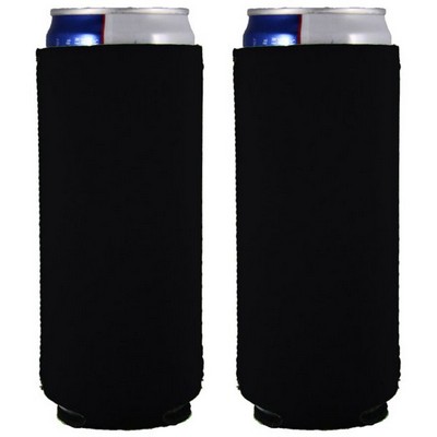 12 Oz. Black Slim Seltzer Can Cooler