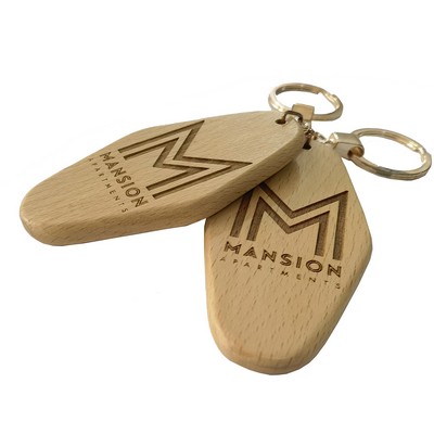 Wood Hotel Keychain Motel Key Tag