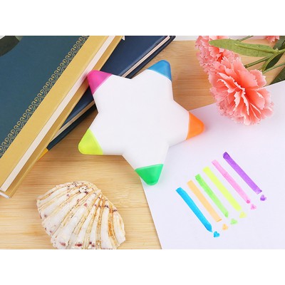 5 color star shape Highlighters,nite writer pen