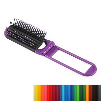 Folding Hair Comb w/Mirror