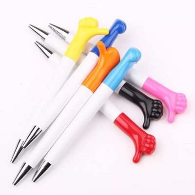 Thumbs Up Shape Plastic Ballpoint Pen