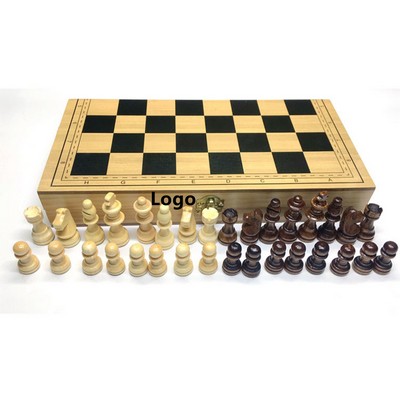 Wooden Magnetic Chess Set Folding Board Game