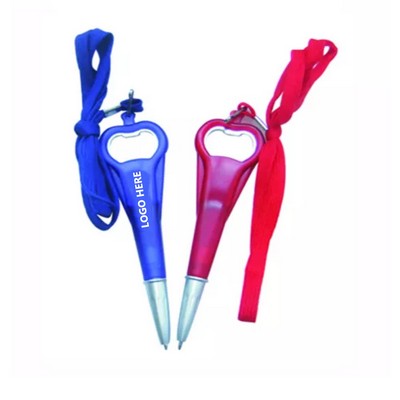 Lanyard Ballpoint Pen with Bottle Opener