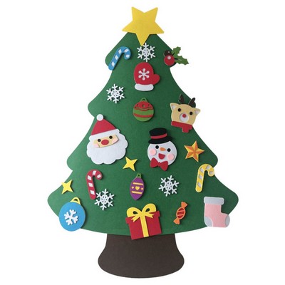 DIY Felt Christmas Tree Set Kids Wall Hanging Xmas Felt Tree Gifts for Santa Christmas