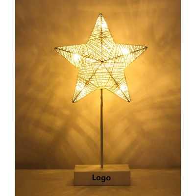 Decorative Table Lamp Christmas Star Night Lamp Winding Cotton Thread Warm LED Light Lamp