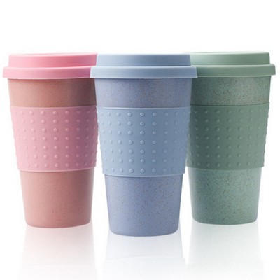 15 Oz. Wheat Straw Silicone Cup with Lid