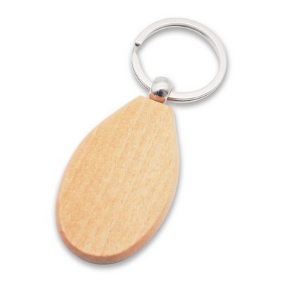 Teardrop Wood Keychain