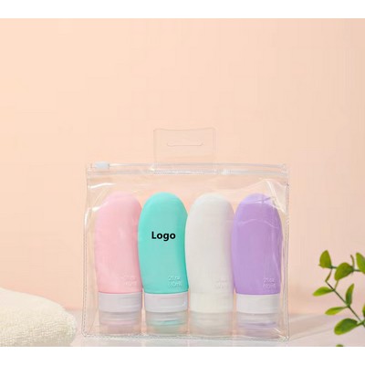 Silicone Travel Bottles For Toiletries And Shampoo Lotion Conditioner Squeeze Tube Set 4 Pack