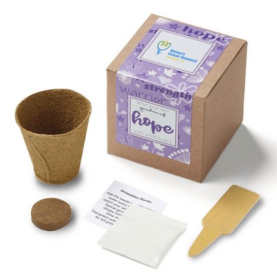 Garden of Hope Planter in Kraft Gift Box (Purple)