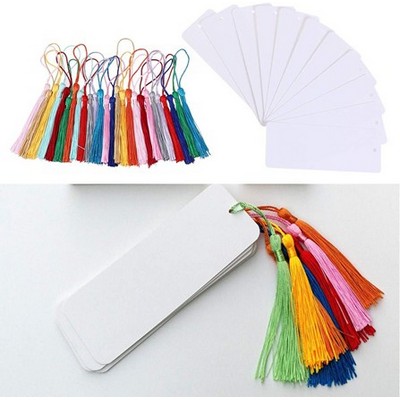 Blank Kraft Paper Bookmarks w/Tassels