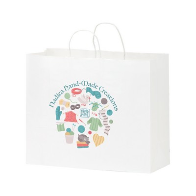 White Kraft Shopper with Full Color Digital Print (16 x 6 x 12)