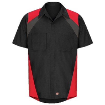 Red Kap™ Unisex Short Sleeve Tri-Color Shirt - Black/Charcoal Gray/Red