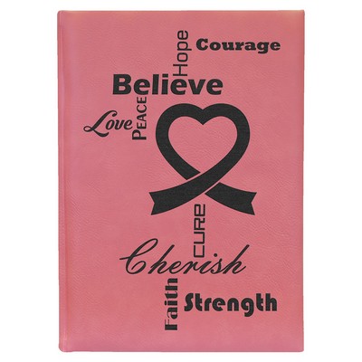 7" x 9 3/4" Pink Laserable Leatherette Journal-Lined Paper