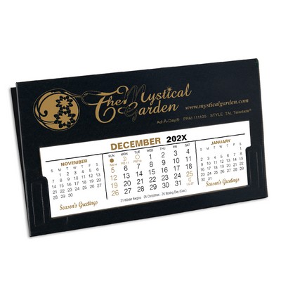 TAL Teledate Refillable Desk Calendar, Black