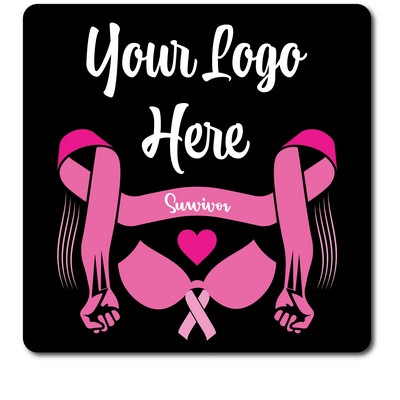 5"x5" Square Breast Cancer Awareness Magnet, .30 Mil - SURVIVOR