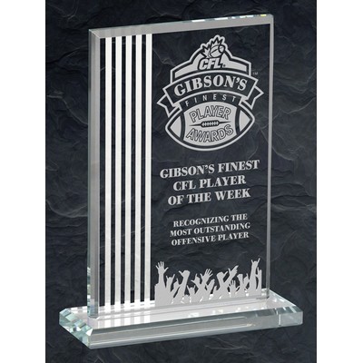 Tatyana Clear Glass With Mirror Accents, Award Trophy, 4x7