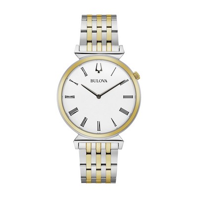 Bulova® Men's Classic Regatte Slim Watch w/Two Tone Bracelet