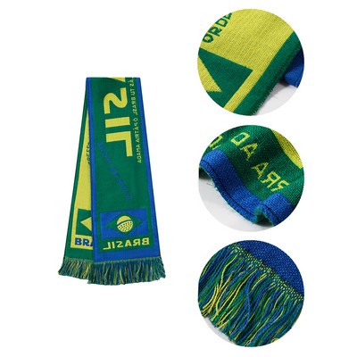 Personalized Soccer Knit Scarf w/Fringe