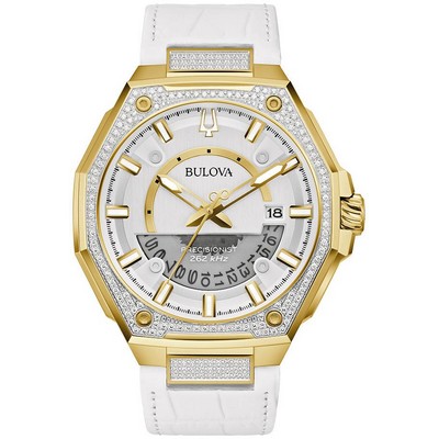 Bulova® Men's Precisionist X White Watch w/White Leather Strap