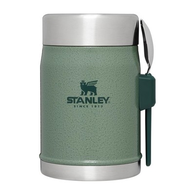 Stanley Drinkware Classic Legendary Food Jar plus Spork, 14oz, Hammertone Green