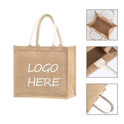 Eco-Friendly Reusable Jute Grocery Tote Bag