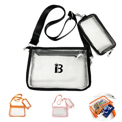 PVC transparent shoulder crossbody bag