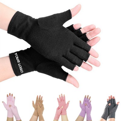 Fingerless Hand Thumb Compression Gloves