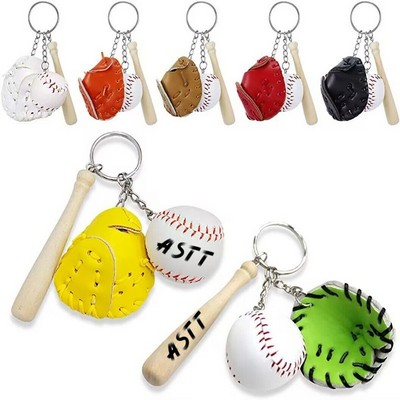 Mini Baseball Keychain