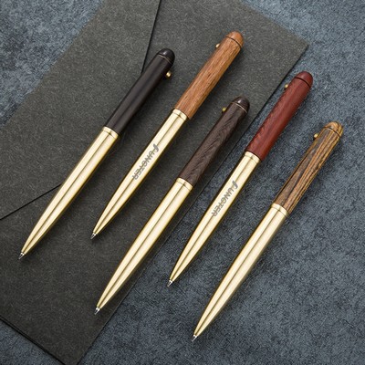 Retro Wooden Pen Retractable Ballpoint Pen