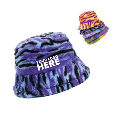 Tie Dyeing Plush Fuzzy Bucket Hat