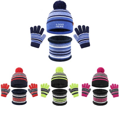 Hat Scarf Touchscreen Gloves Set