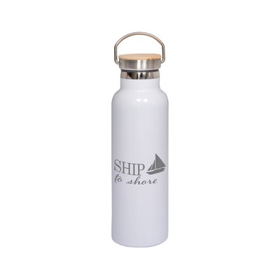 20 oz. Vacuum Bottle with Bamboo Lid - Matte Black