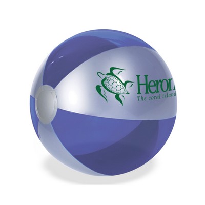 Luster Tone Beach Ball - Silver w/ Translucent Blue