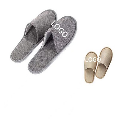 Cotton and Linen Disposable Hotel Slippers