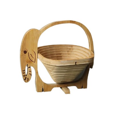 Foldable Bamboo Elephant Fruit Basket