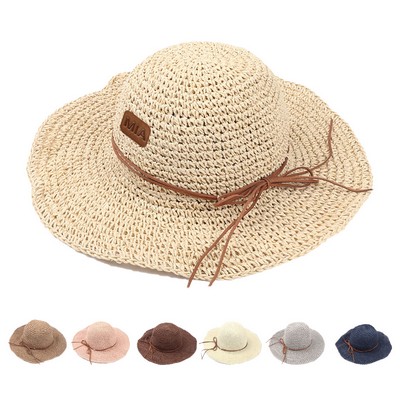 Summer Beach Crocheted Straw Sun Hat