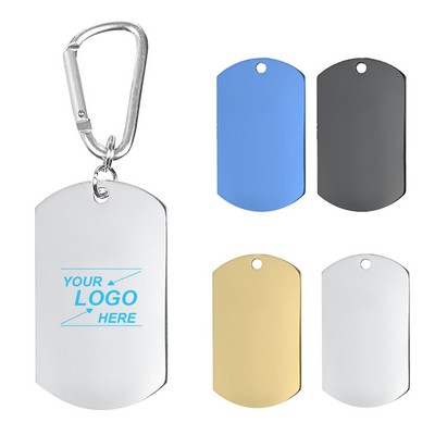 Metal Pet ID Tag with Carabiner Clip