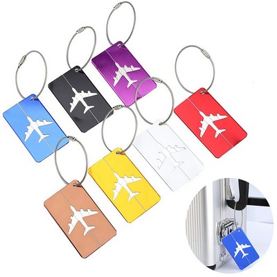 Airplane Pattern Aluminum Travel Luggage Tag