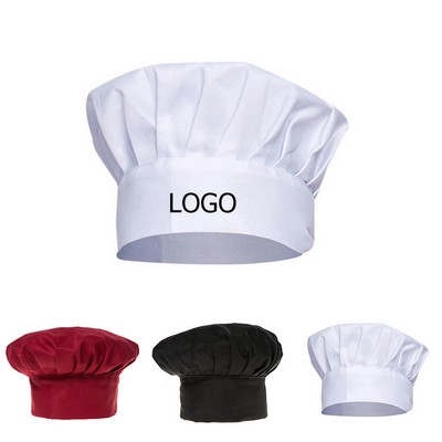 11"x11"x7 4/5" Adult Polyester/Cotton Adjustable Elastic Chef Cap