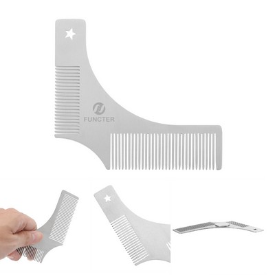 Mustache Shape Comb Stainless Steel Beard Comb for Man