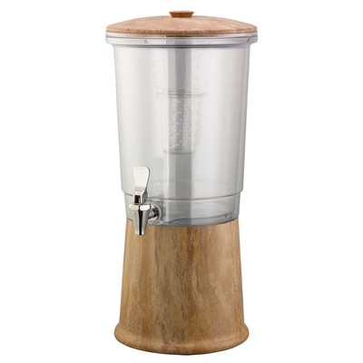 Elite Travertine Marble Brown Double-Wall Cold Beverage Dispenser