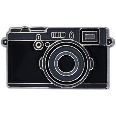 Custom Black Camera Shaped Cute Enamel Lapel Pins Brooch Pin Badge W/Butterfly Clutch Tie Tack