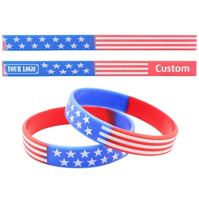 Debossed Stars & Stripes Flag Bracelet