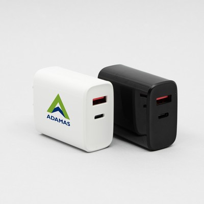 UL Listed PD 20W Dual Port Wall Adapter