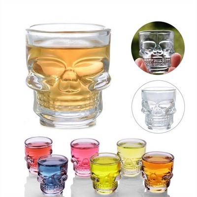 Circleware Skull Whiskey Glasses, Heavy Base - Set Of 4