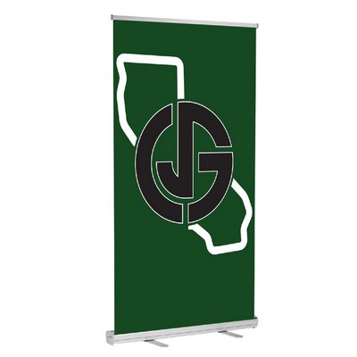 23" X 66" Retractable Fabric Banner Stand - Silver