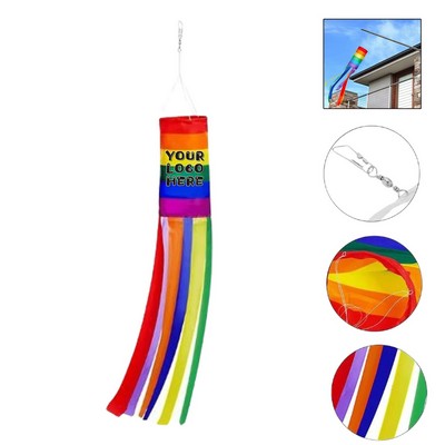 40" LGBT Rainbow Wind Sock for Outside