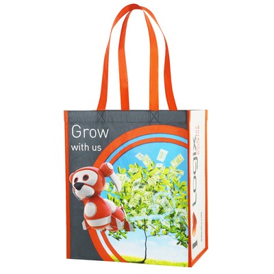 Custom Full-Color 170g Double Laminated RPET (recycled from plastic bottles) Tote Bag 13"x15"x8"